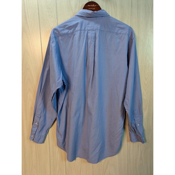 Ralph Lauren Yarmouth Button Front Cotton Shirt Size 16 35 Blue Long Sleeve - Picture 4 of 7